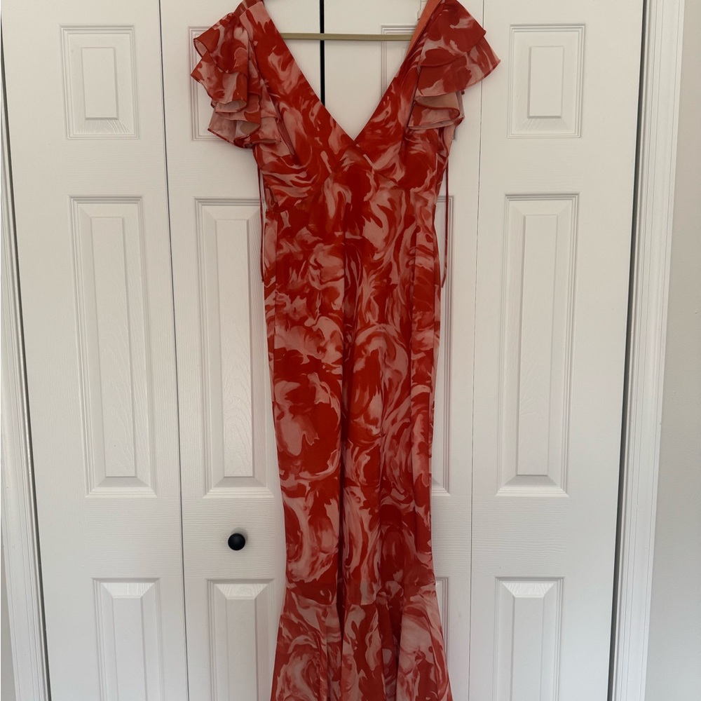 Selfie Leslie Red and White Maxi Dress